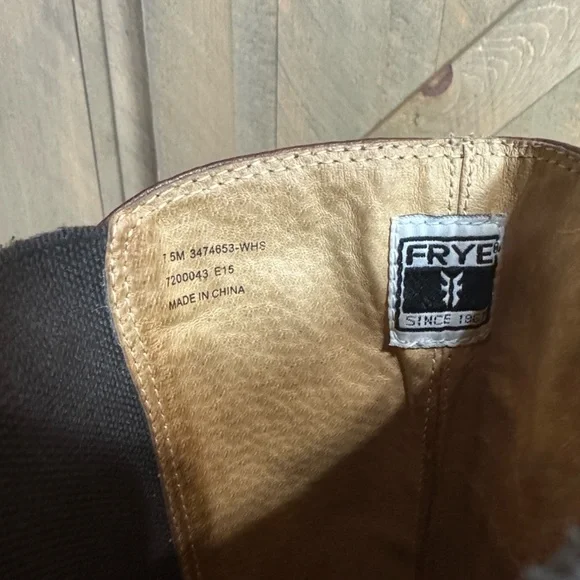 Frye Anna Gore tall whiskey Brown Leather Boots Size 7.5 - Picture 11 of 12